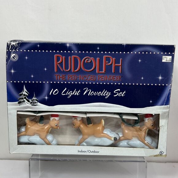 Unbranded Other - 2002 Rudolph The Red Nosed Reindeer Christmas 10 String Light Covers Novelty Set